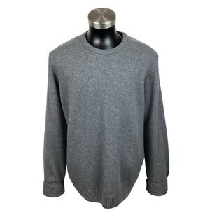NWT Paolo Mondo Italian Cashmere Merino Wool Crew Neck Sweater Gray